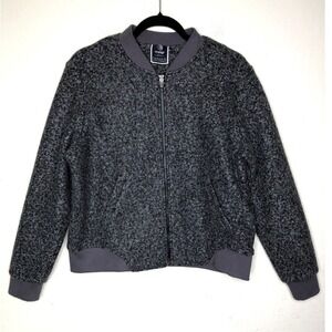 MPG Mondetta Performance Gear Bomber Jacket Gray Cotton Blend Casual L